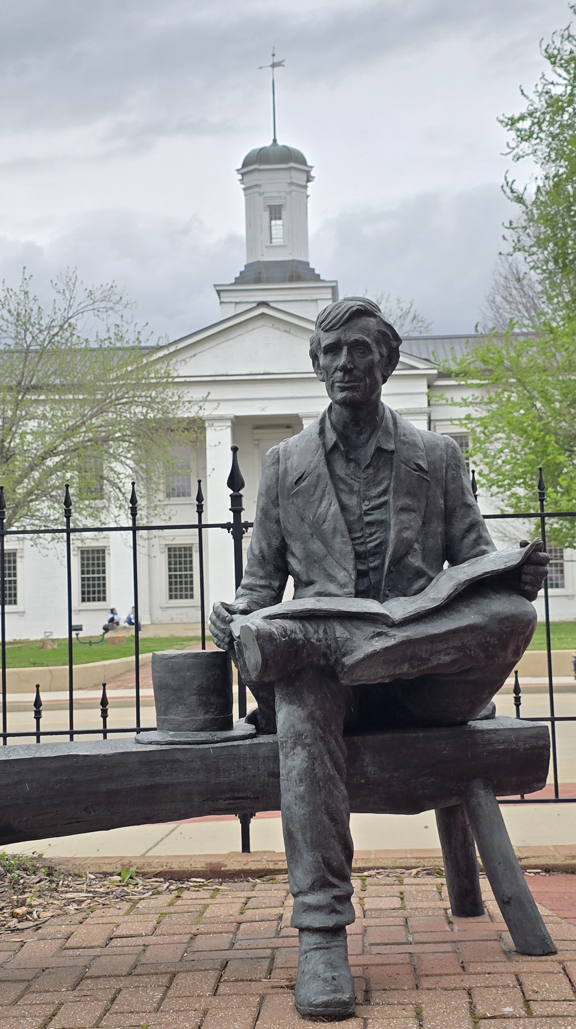 Statue of Abraham Lincoln at the old state capitol in Vandalia, IL